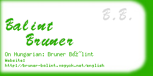 balint bruner business card